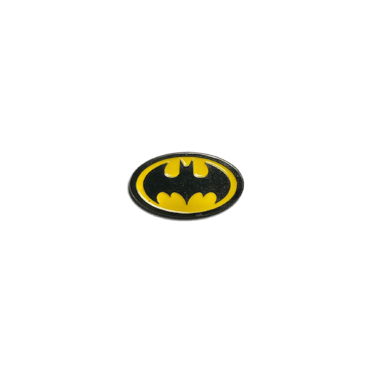 Batman metal sticker with classic yellow and black bat emblem