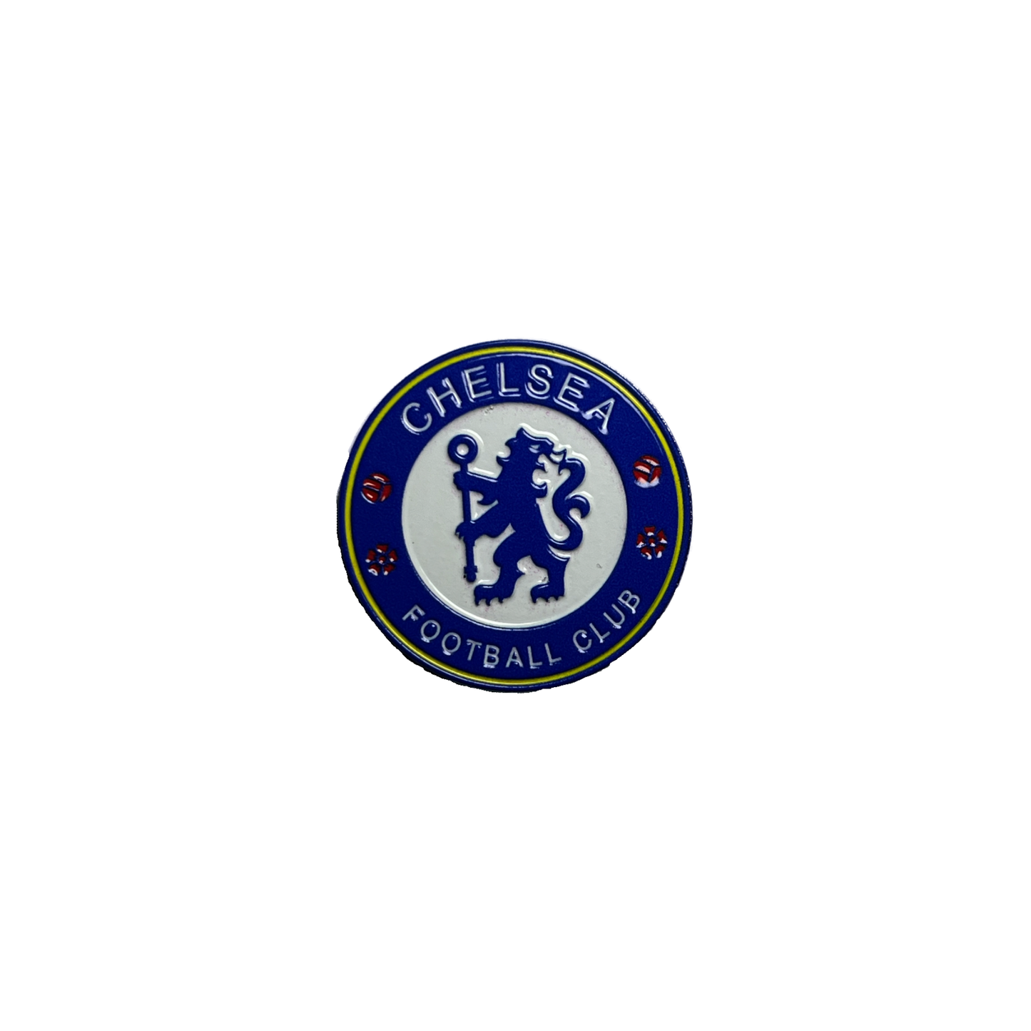 Chelsea blue lion metal sticker with club badge and circular design