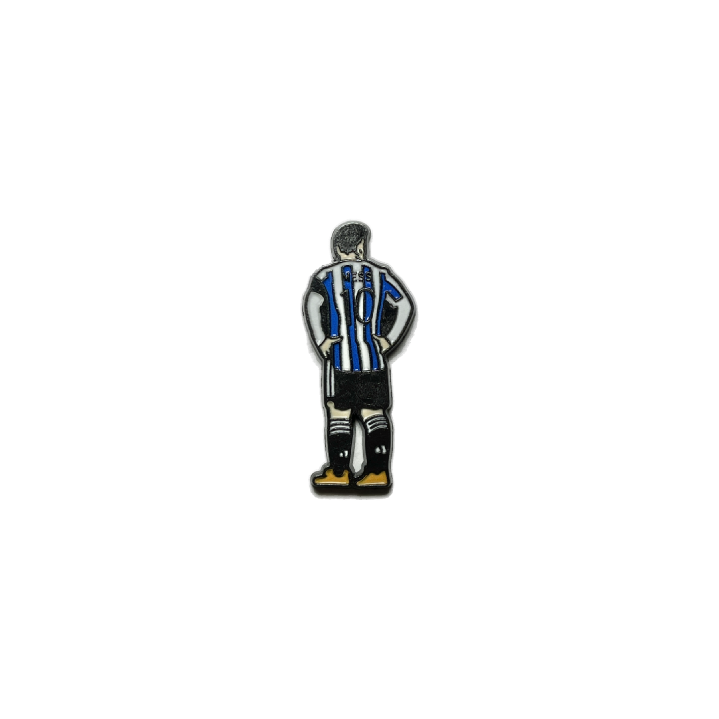 Back view of Messi standing in Argentina jersey number 10 metal sticker