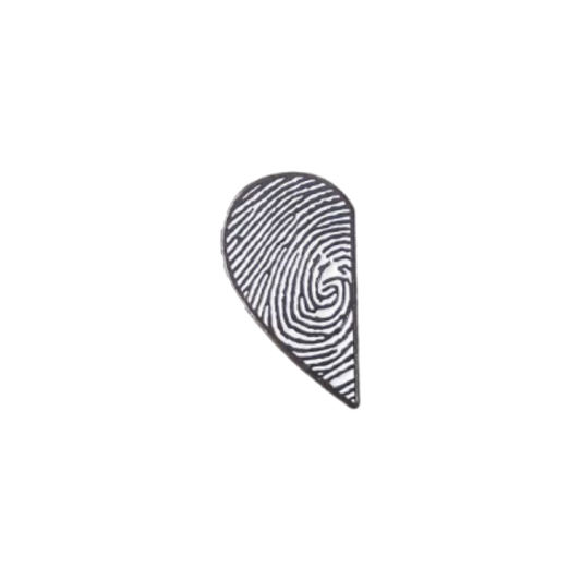 Fingerprint Heart Metal Sticker