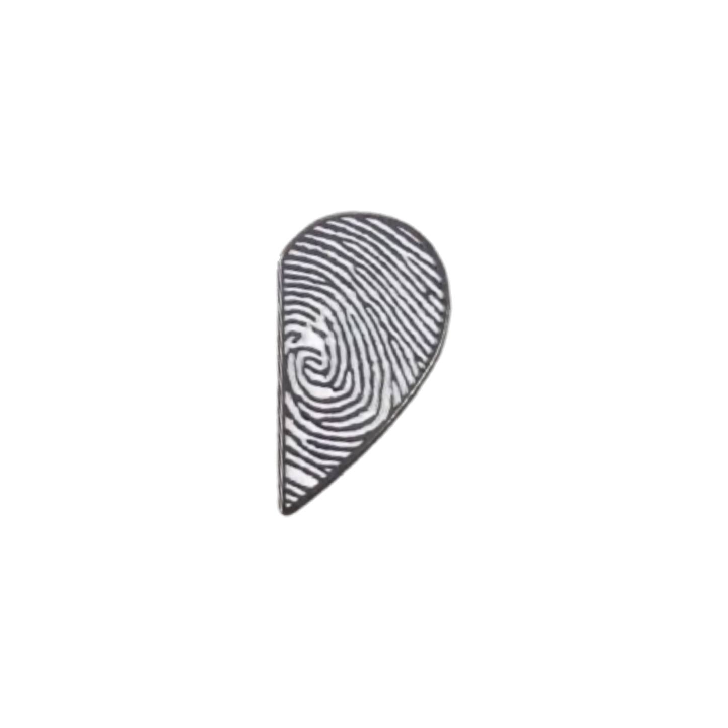 Fingerprint Heart Metal Sticker