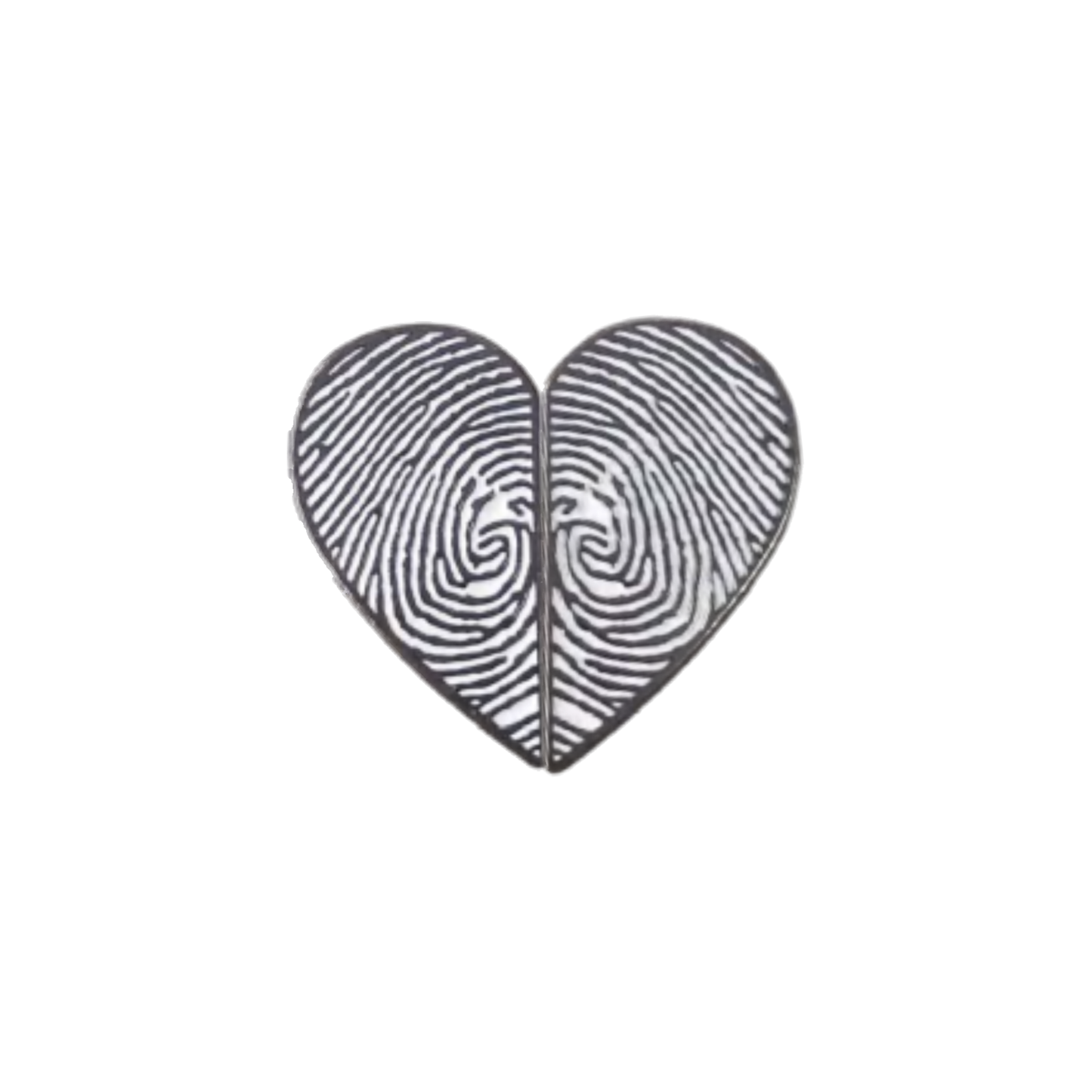 Fingerprint Heart Metal Sticker