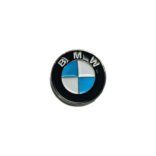 BMW logo metal sticker in blue, white, and black