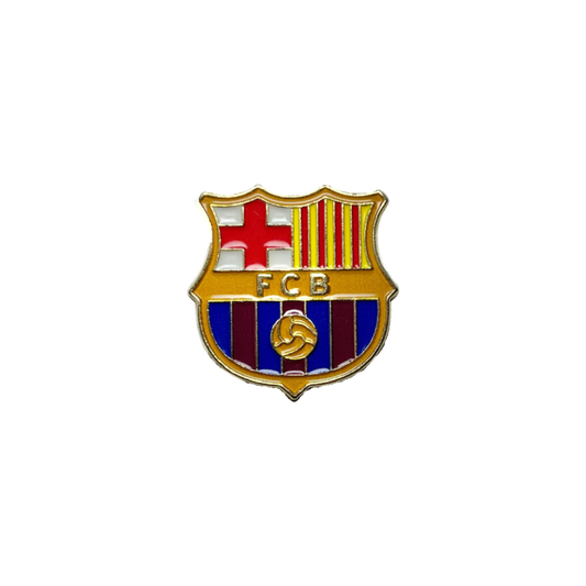 Barcelona metal sticker featuring the official FCB crest with red, blue, and yellow colors