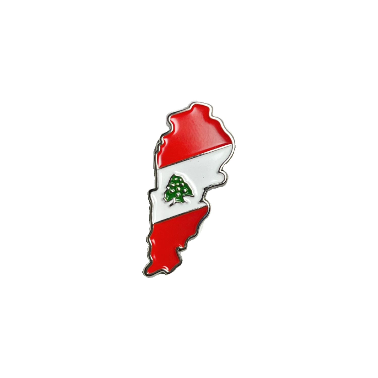Lebanon flag map metal pin – red white and green Lebanese design