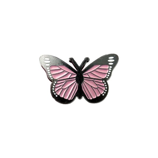 Pink Butterfly Metal Sticker