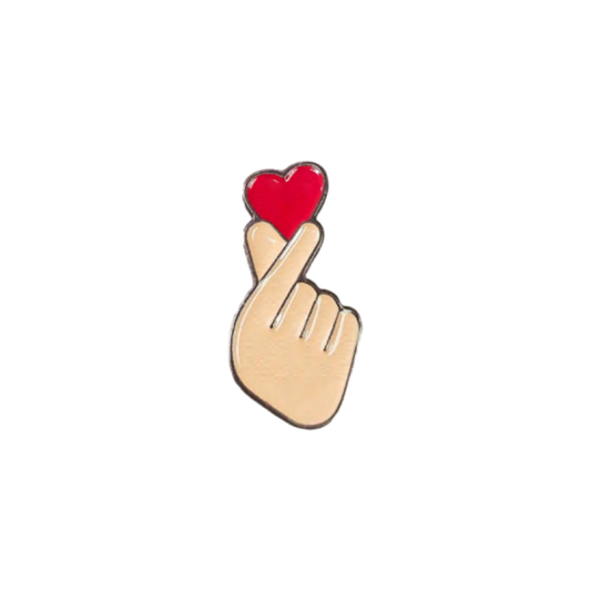 Finger Heart Metal Sticker