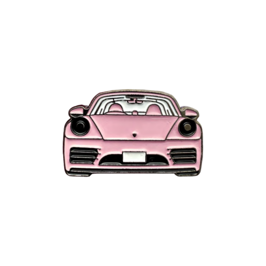 Pink Porsche Metal Sticker